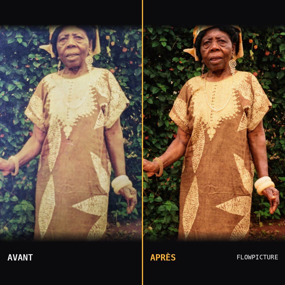 Colorisation d’un portrait d’aînée, avant et après